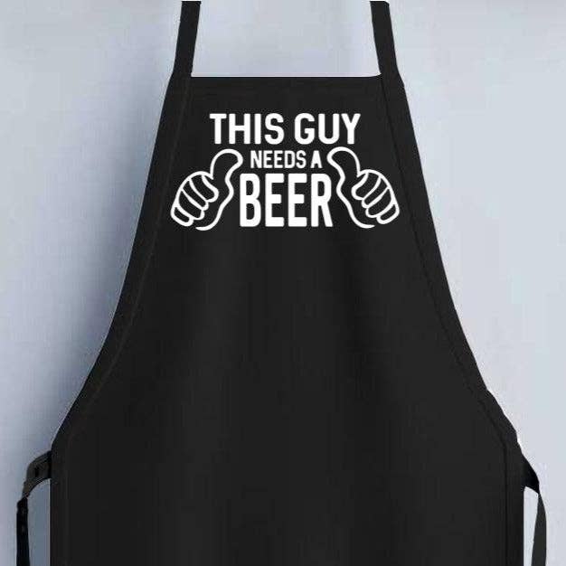 This Guy Needs a Beer Apron - Black for wholesale by Simply Name It