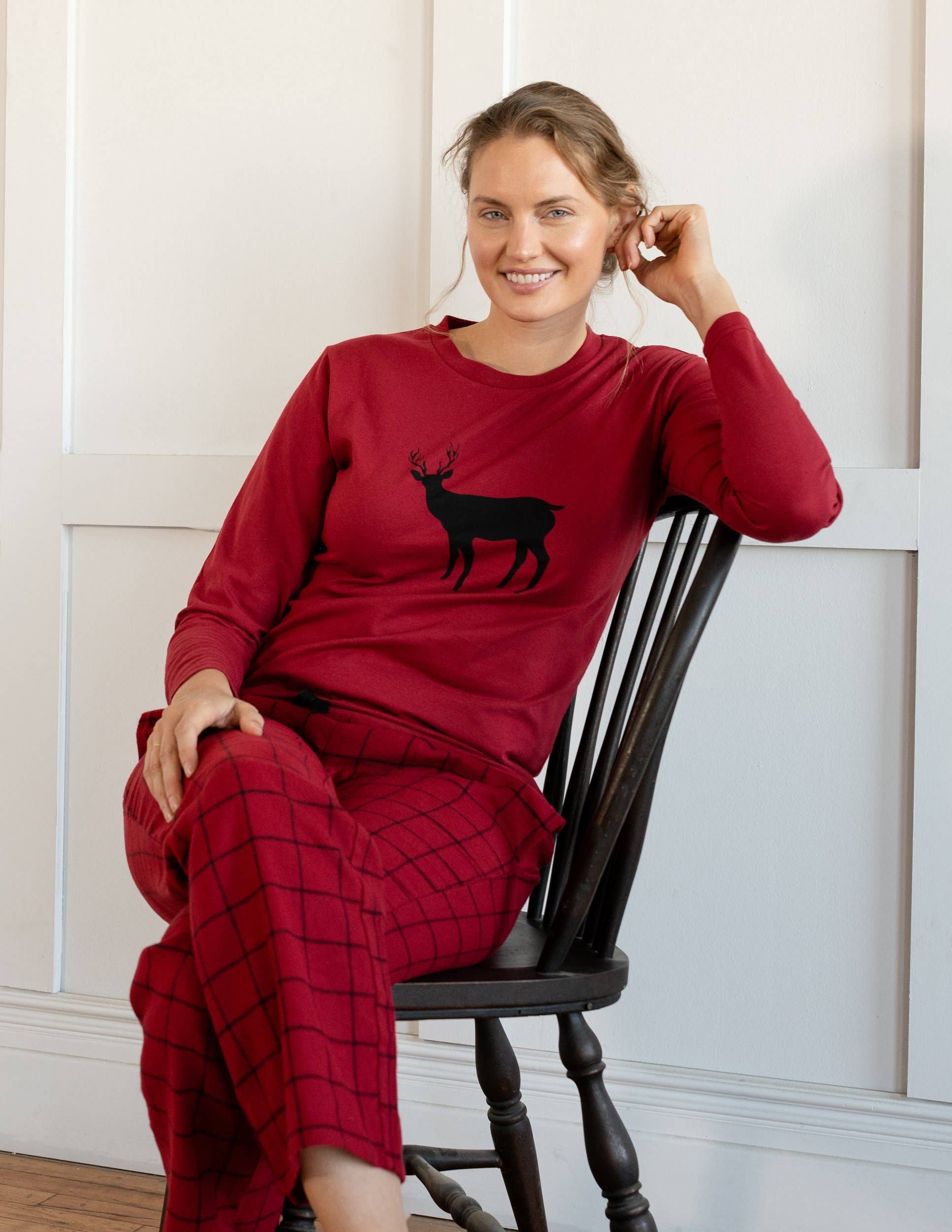 Leveret Pajamas - Vente Haut et bas de pyjama – femme - Pantalon deux pièces en flanelle en coton pour femmes9