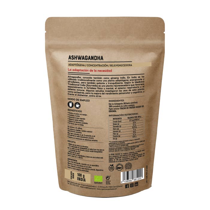 Orgánica Superfoods SL - Wholesale Protein/Superfood Powder - Organic Ashwagandha Powder - 100g1