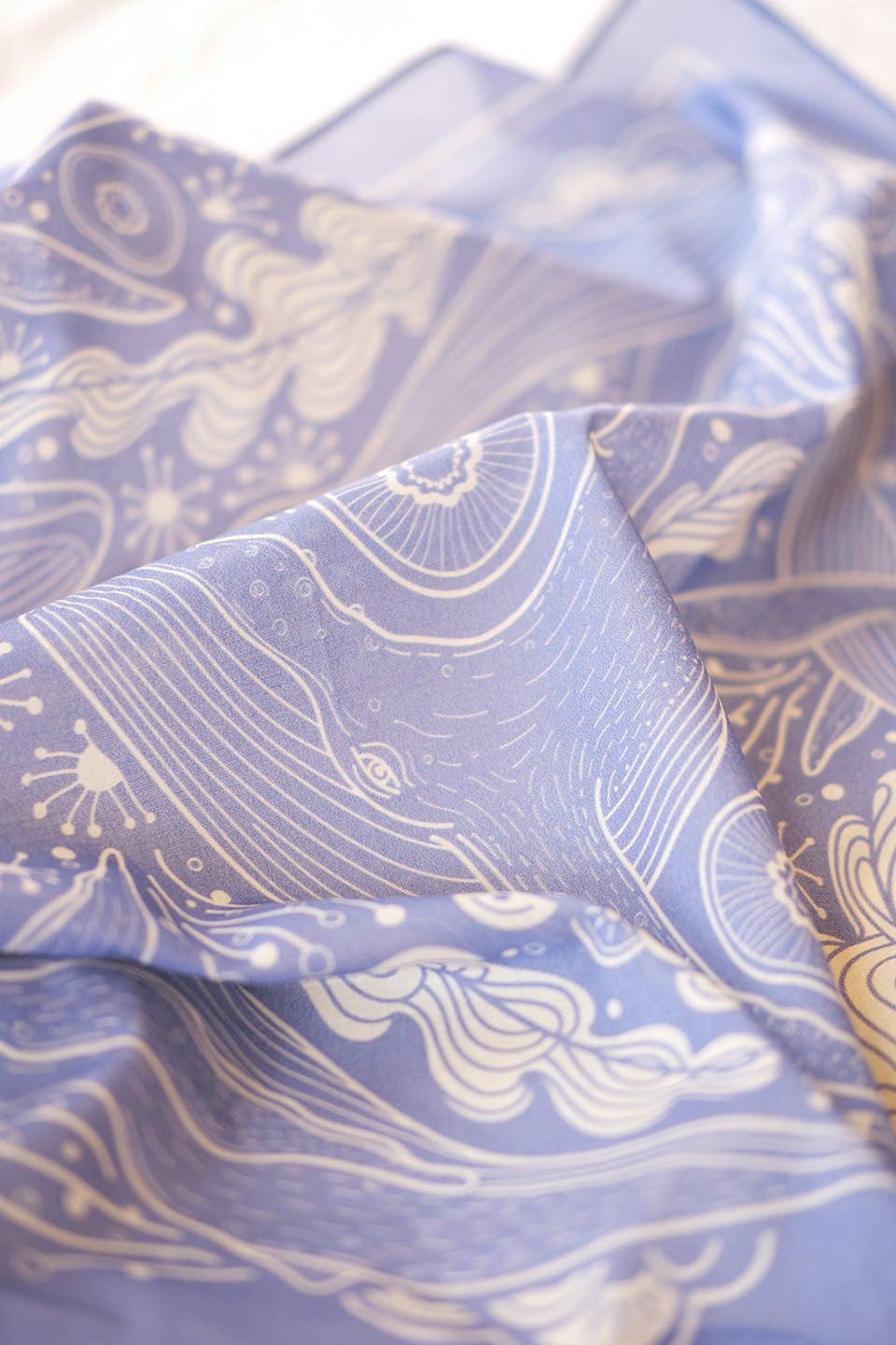 sol&mar art co. - Wholesale Bandana - Unisex - Whale, and the Ocean Bandana Scarf (Violet)6