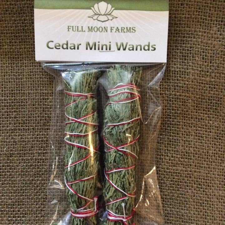 Full Moon Farms, LLC - Wholesale Sage bundle - Mini Cedar Wands - Pack of 20