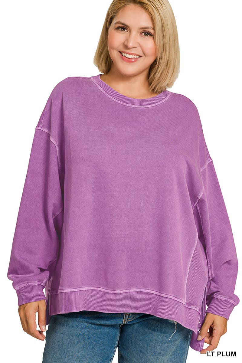 Vanilla Monkey – wholesale Sweatshirt – Women's – Plus F/terry Pigment Dye And Enzyme Washing Pullover6