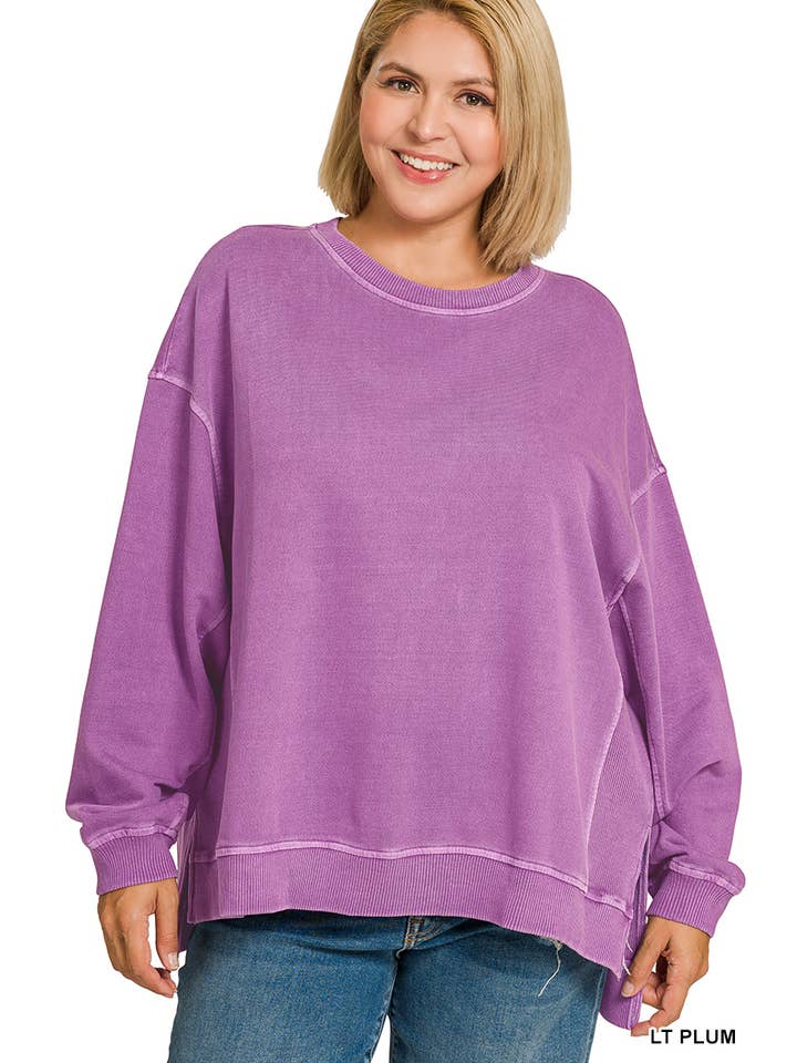Vanilla Monkey – wholesale Sweatshirt – Women's – Plus F/terry Pigment Dye And Enzyme Washing Pullover6