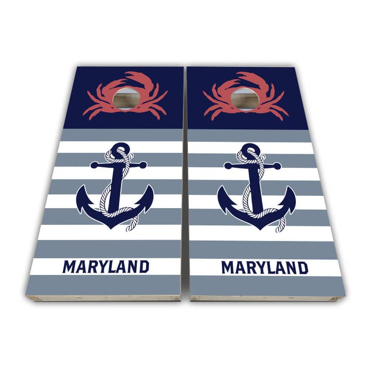 Maryland Crab Cornhole Wraps - Cornhole Wraps - Cornhole Skins - Enveloppe en vinyle - Ensemble laminé pour la vente par Cornhole Stop, LLC