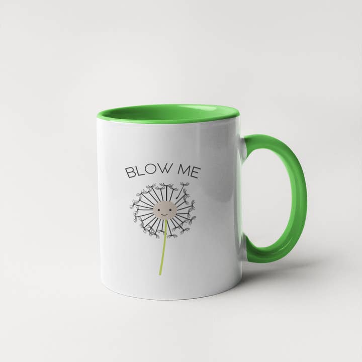 Calm Down Caren – wholesale Coffee mug – Blow Me - Blowing Dandelion Coffee Mug