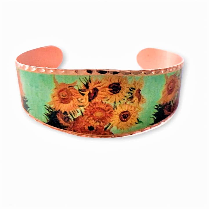 BVG 01 Van Gogh Sunflowers Bracelet for wholesale by COPPER ARTS INC.
