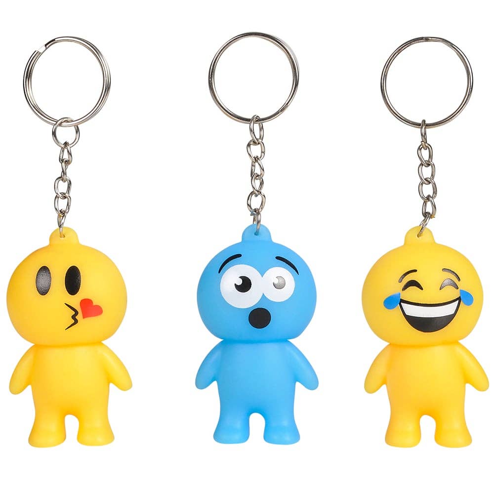 La Luna Bella - Toys - Wholesale Keychain - Kids - 2.5" EMOTICON GUY KEYCHAIN LLB Keychain3