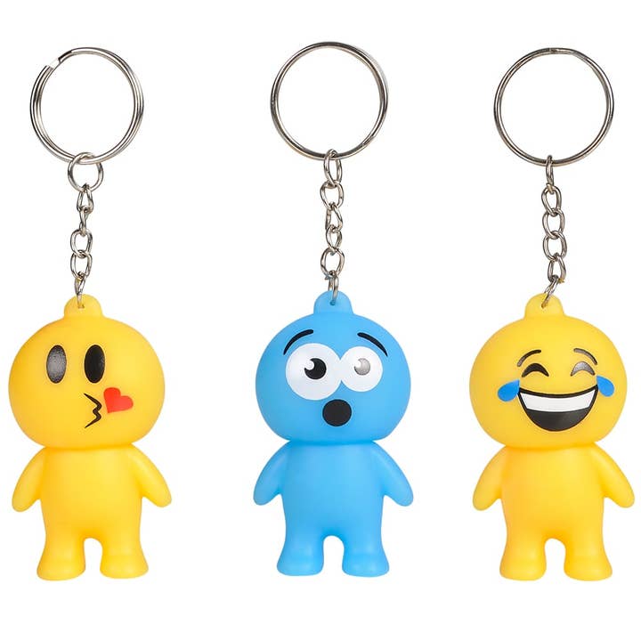 La Luna Bella - Toys - Wholesale Keychain - Kids - 2.5" EMOTICON GUY KEYCHAIN LLB Keychain3