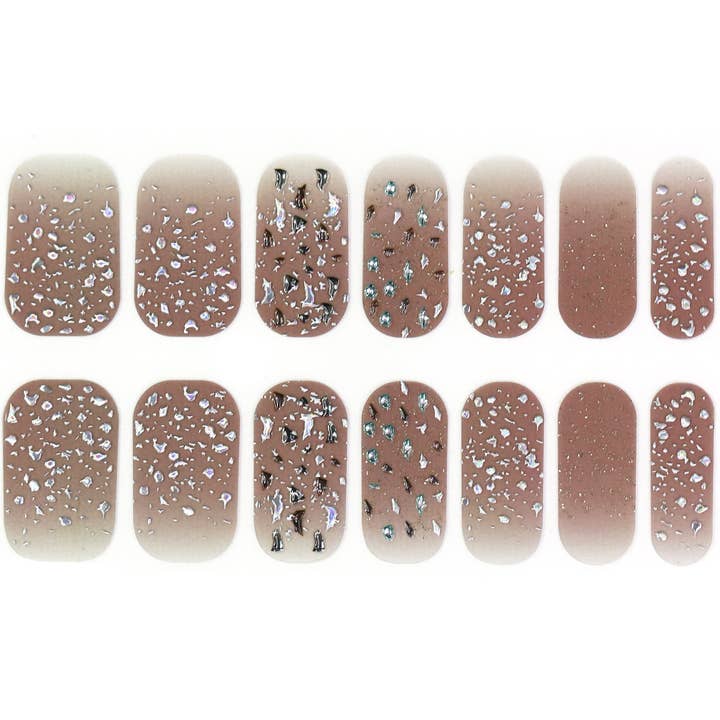 ClebleNails – wholesale Nagelkonst/dekaler – Rosa Grå Nail Wraps/Transparenta nagellacksremsor/Nagelremsor med 3D Pärla/Nyår Nail Wraps/Glitter Nail Wraps Fri Frakt US1