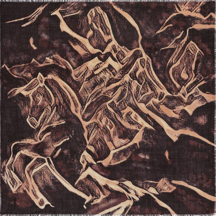 Cuadrado de lana 120 - tono marrón para venta al por mayor de Petrusse Paris