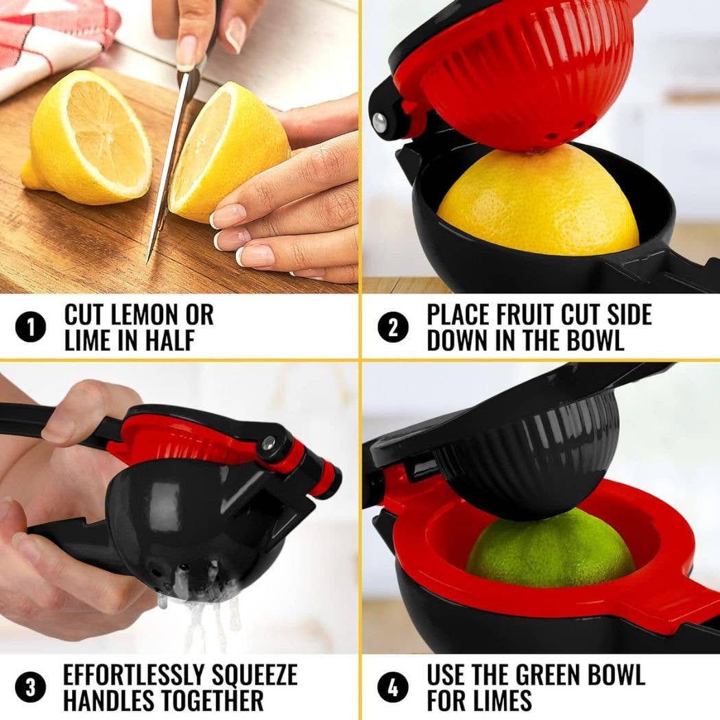 Zulay Kitchen - Venta al por mayor Exprimidores - Exprimidor de limón y lima 2 en 1 de metal, exprimidor manual15