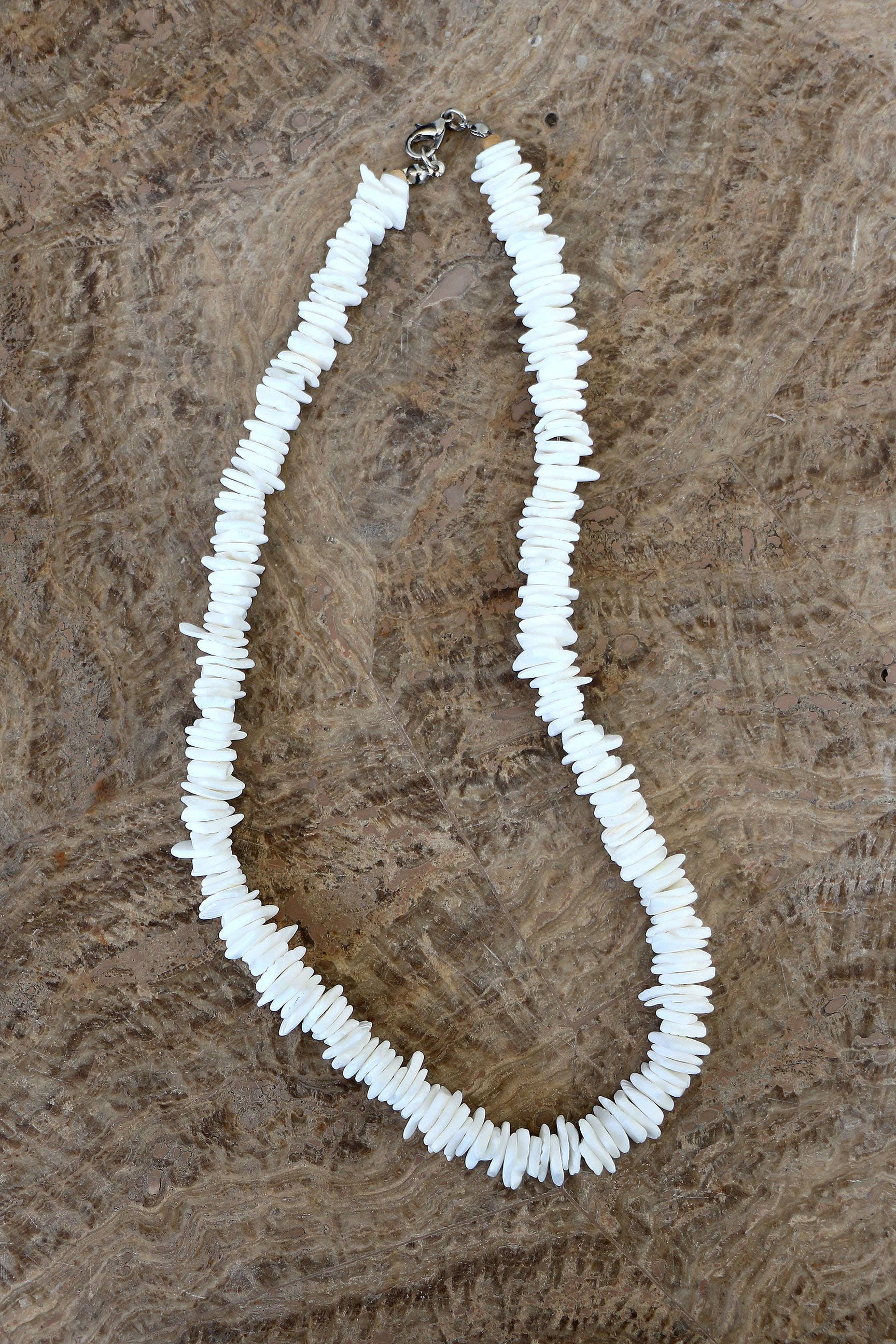 Bedido Fashion - Wholesale Beaded/Pearl Necklace - Puka White Shell Necklace White Rose Surfer Necklace3