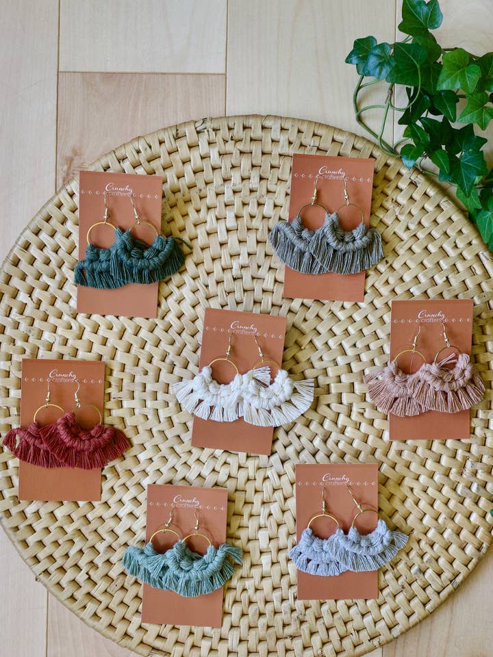 Circular Macrame Earring for wholesale by Crunchy Crafters