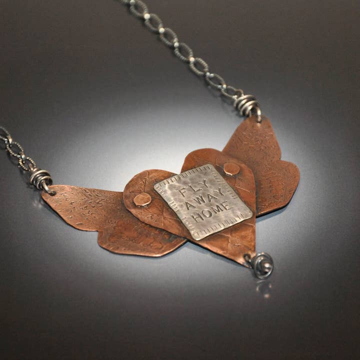 CB&CO - Wholesale Pendant/Charm Necklace - "FLY AWAY HOME" Necklace - Handmade0