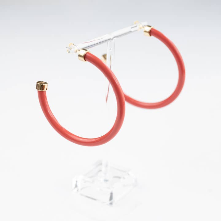 Lightweight Large Hoop Earrings - Coral for wholesale by Hoo Hoops