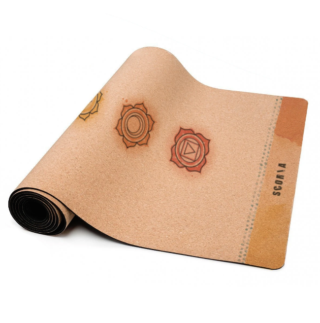 Scoria World Inc. - Wholesale Yoga Mat - Chakras Cork Yoga Mat by Scoria (4.5mm)1