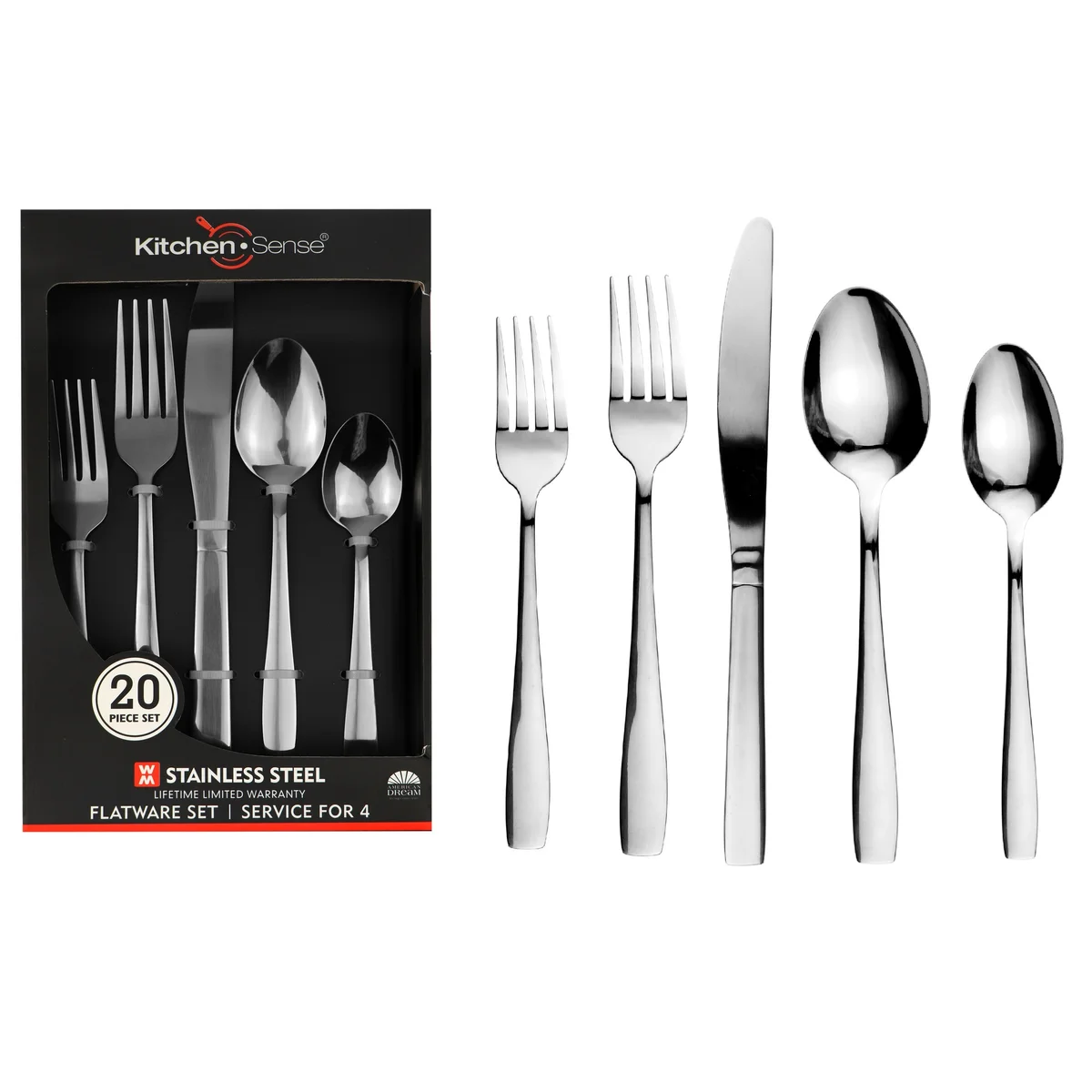 J&V TEXTILES - Wholesale Flatware Set - 40 Piece Stainless Steel Silverware Set for 818
