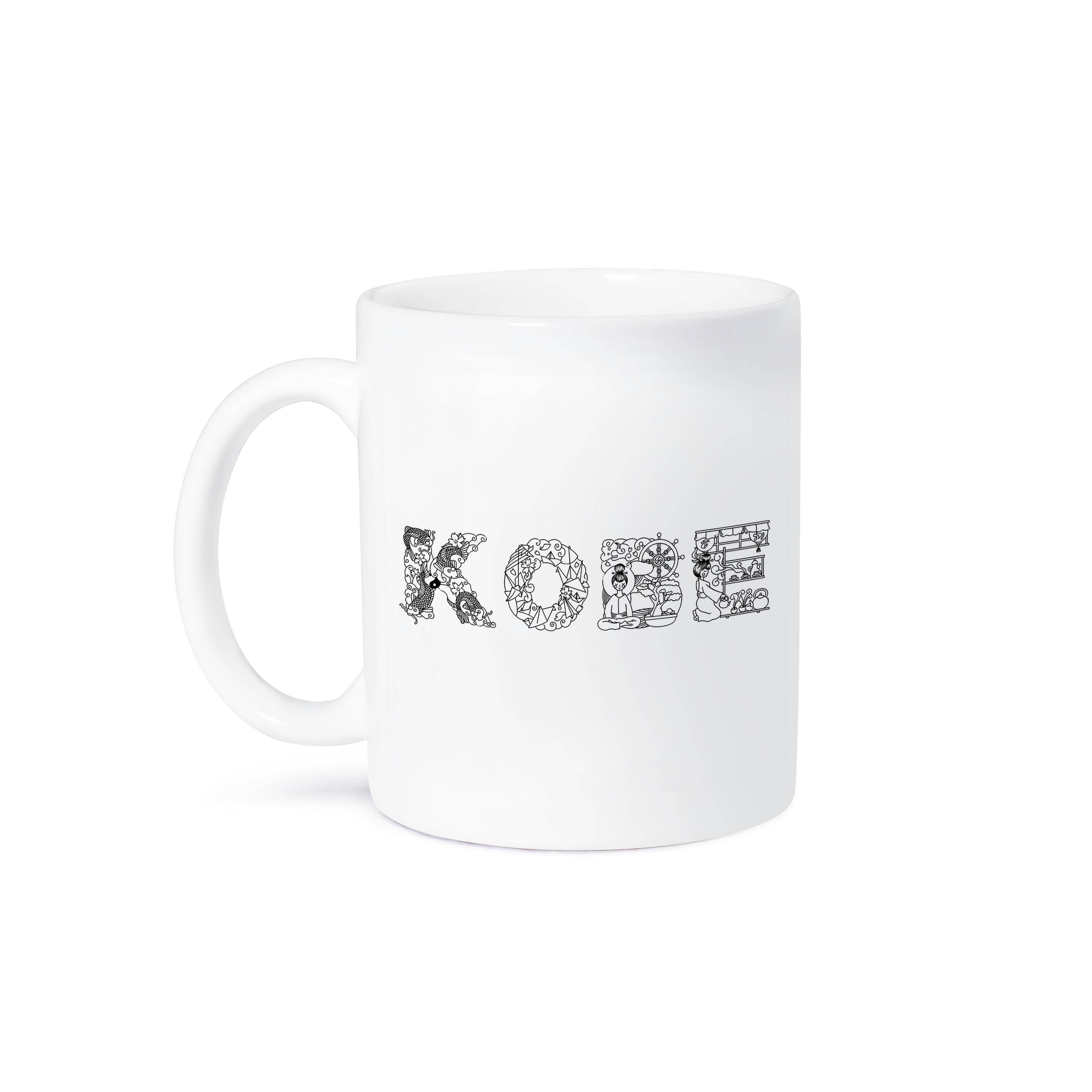 3dRose - Wholesale Coffee Mug - 3dRose, Kobe decorative text - black on white, Mug8