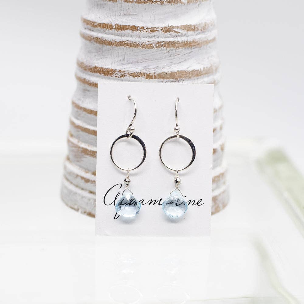 Susan Roberts Jewelry - Wholesale Dangle Earrings - Aquamarine Ring Silver Earrings1