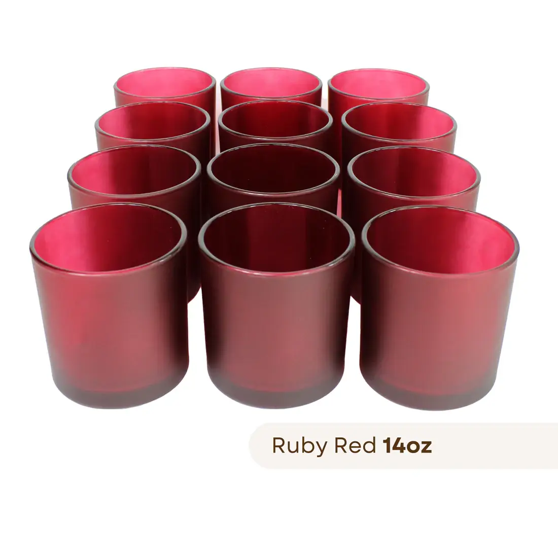 General Wax - Candle Making Supplies - Wholesale Candle Holder - 14 oz Havana Frosted Ruby - Candle Making Glass2