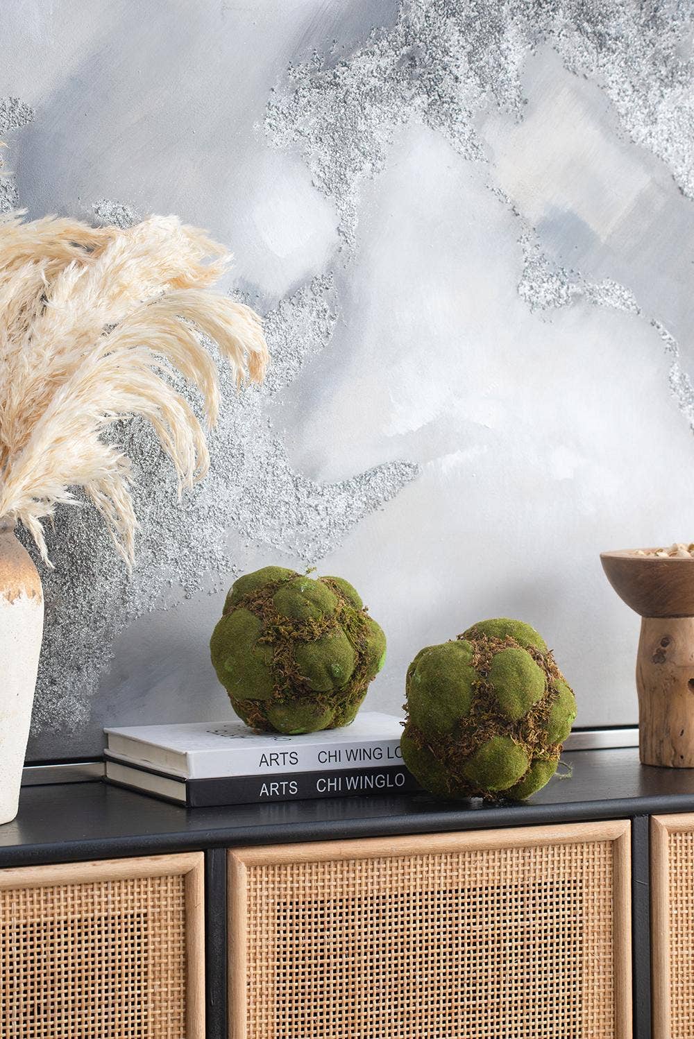 A&B Home Group Inc. - Wholesale Artificial Plant - S/3 D6.5" Artificial Decorative Moss Ball - Green9