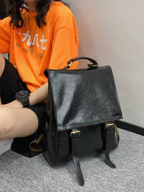 UZ Wholesale Store – Großhandel Rucksack – Damen – Einfacher einfarbiger Vintage-Rucksack2