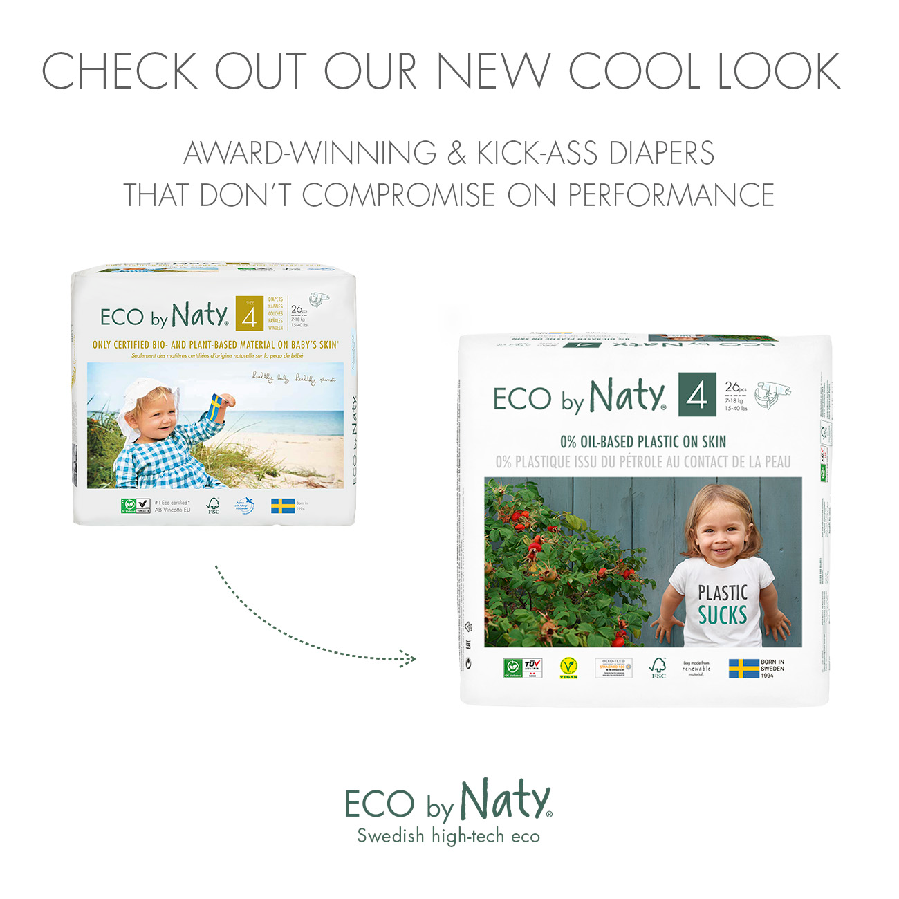 Eco by Naty - Vente Couches en tissu – bébé - Couches Single Packs - Taille 42