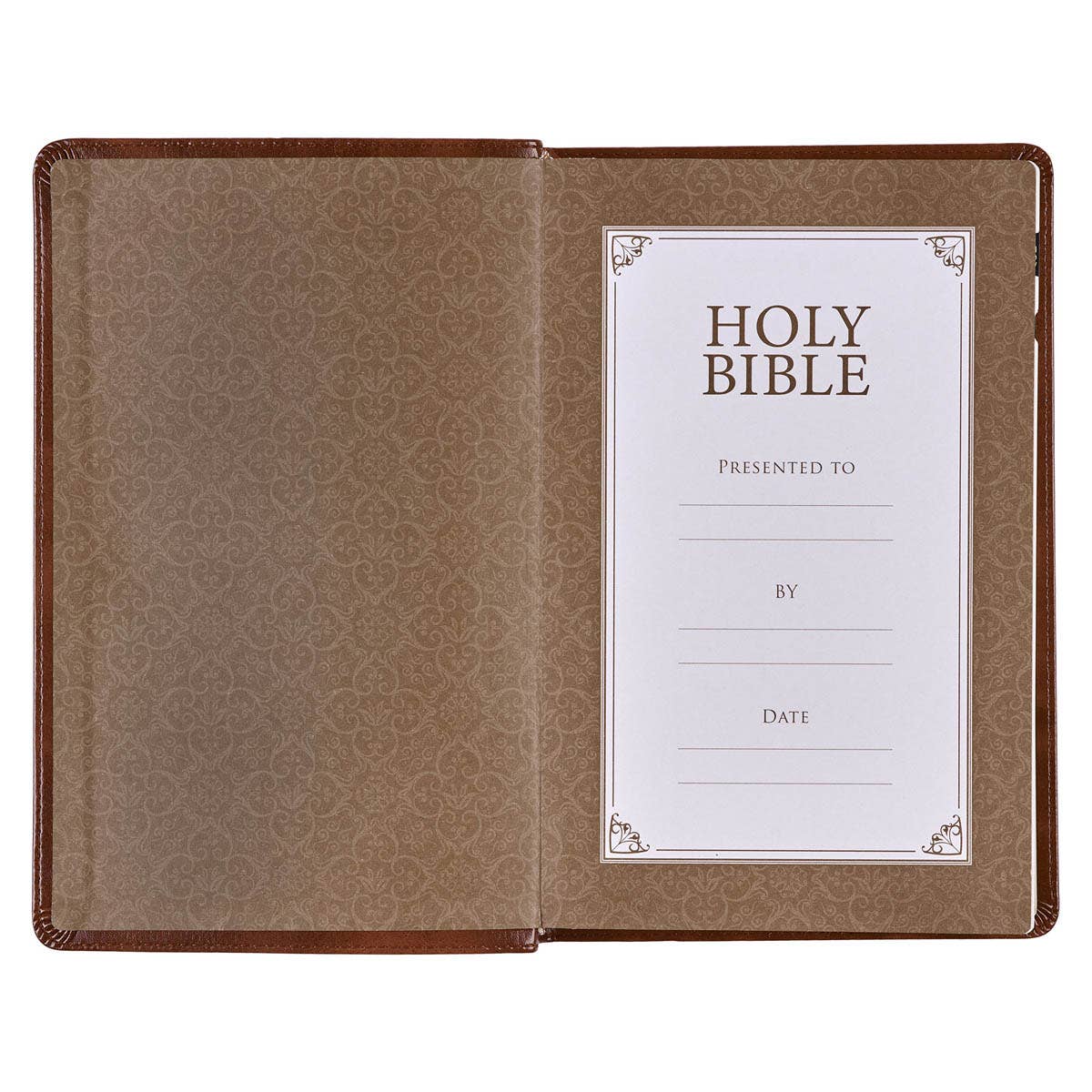 Christian Art Gifts - Wholesale Religion - KJV Bible Deluxe Gift Faux Leather, Medium Brown3