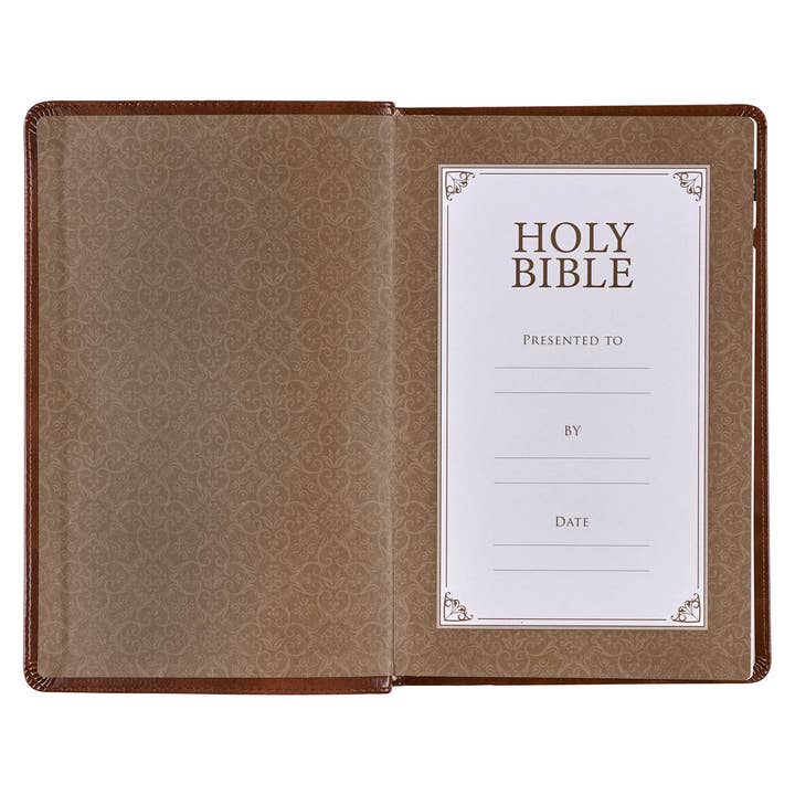 Christian Art Gifts - Wholesale Religion - KJV Bible Deluxe Gift Faux Leather, Medium Brown3