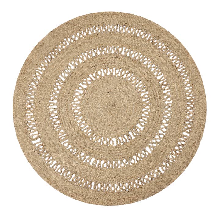 Earthly Trails Natural · REDEARTH · Round Area Rug - 5' Braided Patterned Jute Rug for wholesale on Faire