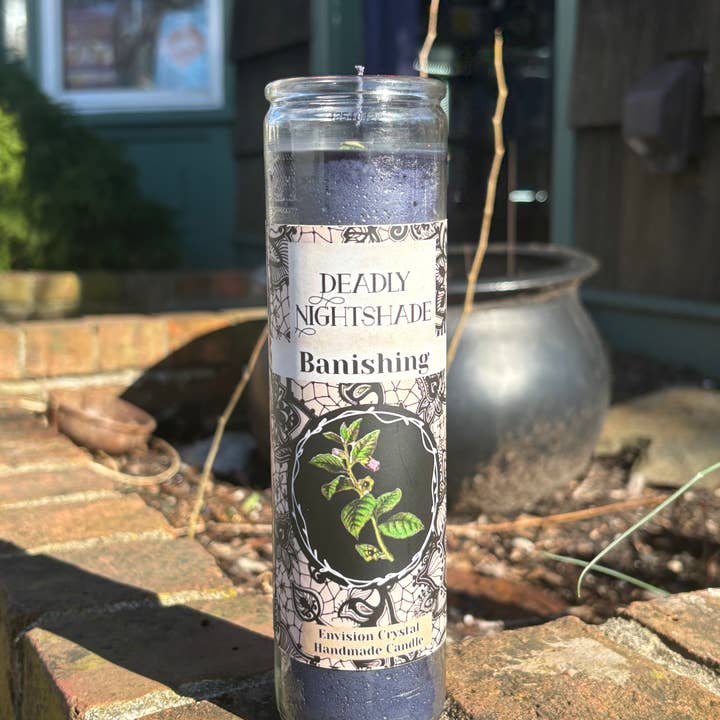 Envision Crystal - Wholesale Jar/filled candle - Deadly Nightshade Banishing Candle 7 Day Candle Scented And 3