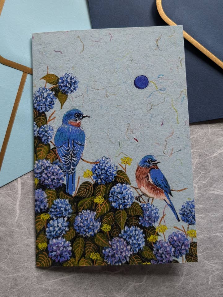 Carte de vœux Toutes les nuances de bleu pour la vente par Mantis Shrimp Monocles