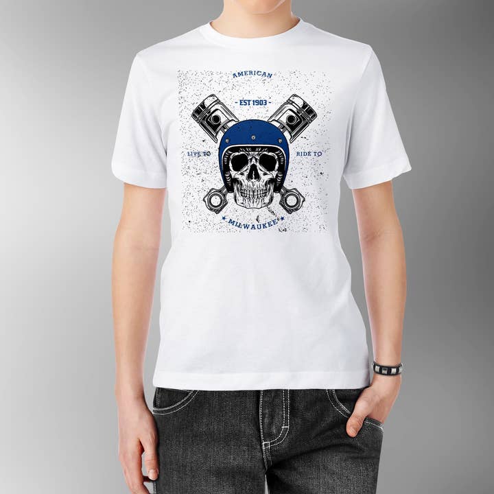 American Milwaukee Motorcycle T-Shirt for wholesale by Emogifts