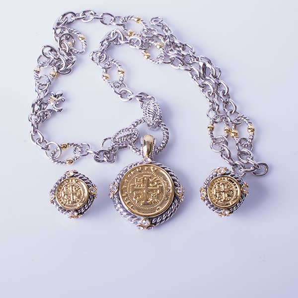 My Best Kept Jewelry - Wholesale Jewelry Set - French Coin Necklace & Earring Set3