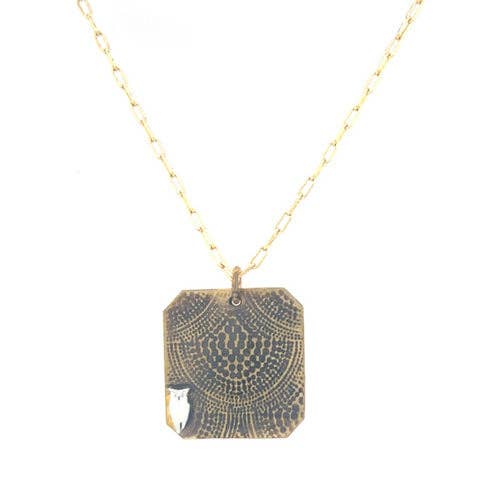 Deco Fanfare with Owl Necklace #95 for wholesale by Pattie Parkhurst Jewelry