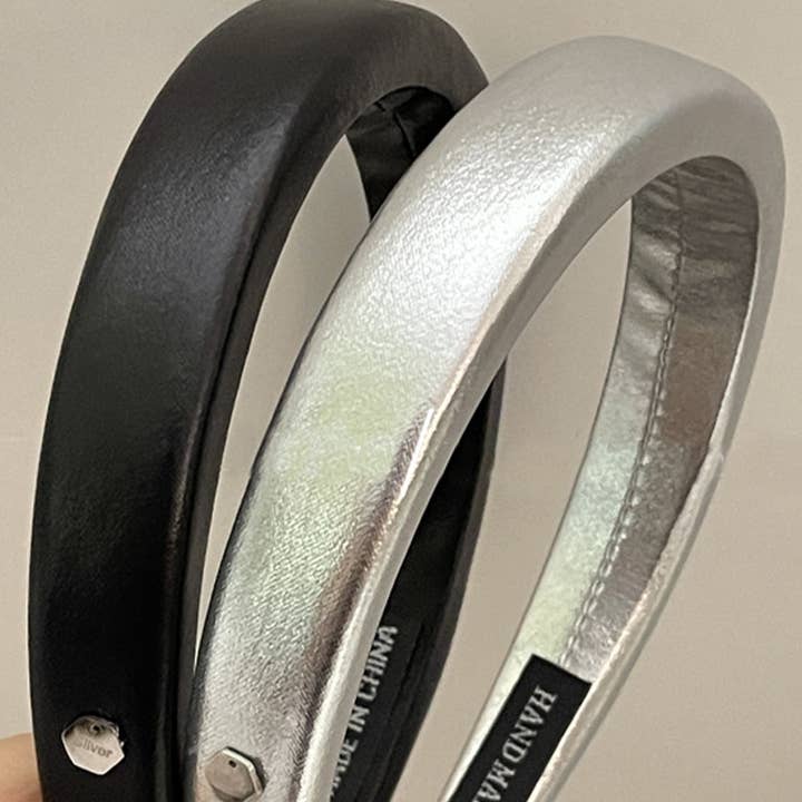 Metal Detail Shiny Headband for wholesale by AK Brand