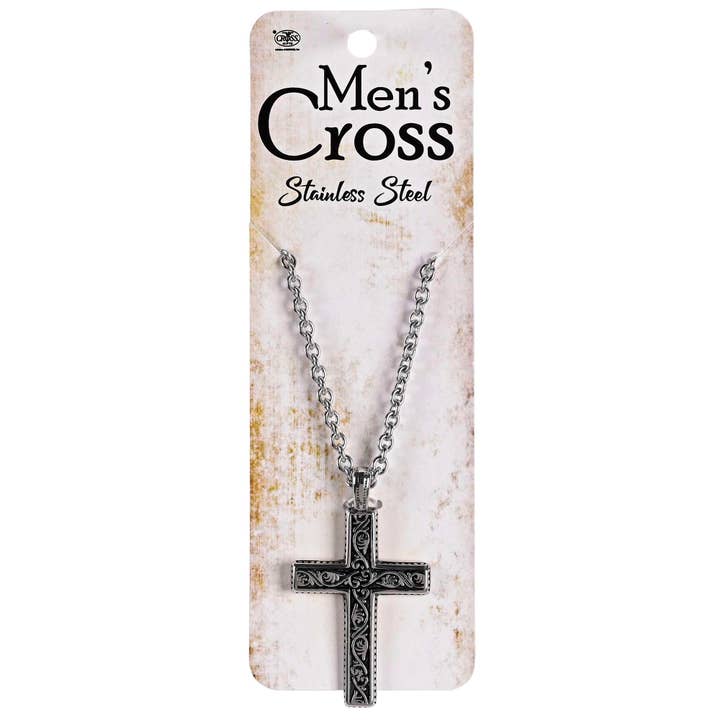 Dicksons - Wholesale Jewelry - Men's - Necklace Antique Swirl Cross 24Inch