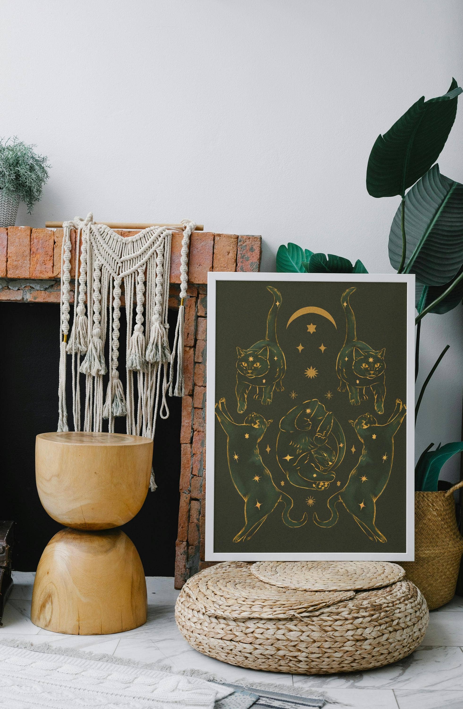 Black Moss Studio - Wholesale Art Print - Whimsigoth Celestial Cat Starry Night Art Print4