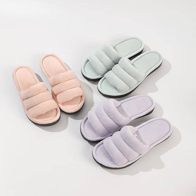 Roxoni - Vente Chaussons – femme - Pantoufles luxueuses en polaire corail - Haut rembourré en coton unique4