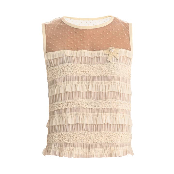 Sheer Panel Embellished Top for wholesale by Lalipop Design