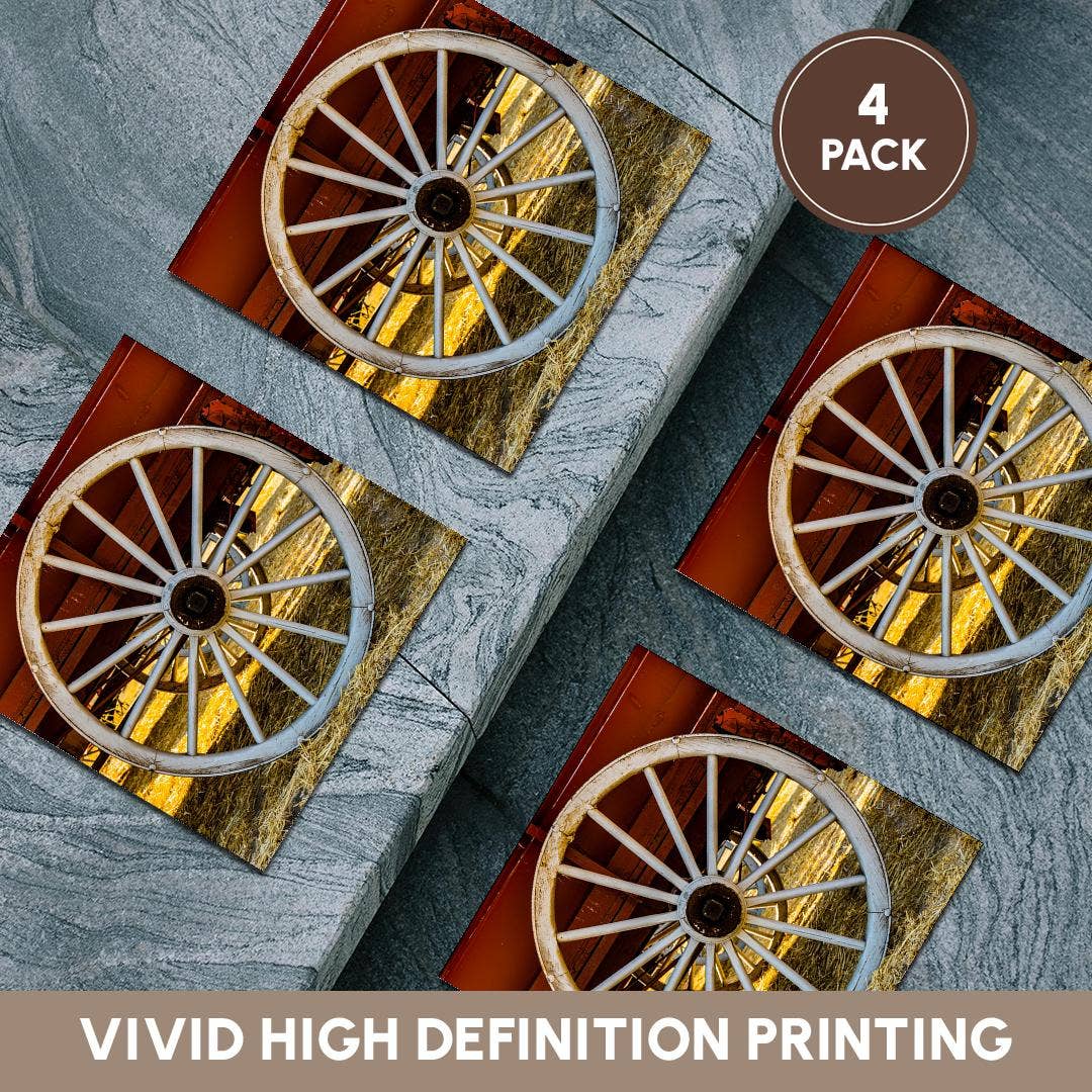 3dRose - Wholesale Coasters - 3dRose, Washington State, Palouse. Old wagon wheels from local wheat farms., Coaster5