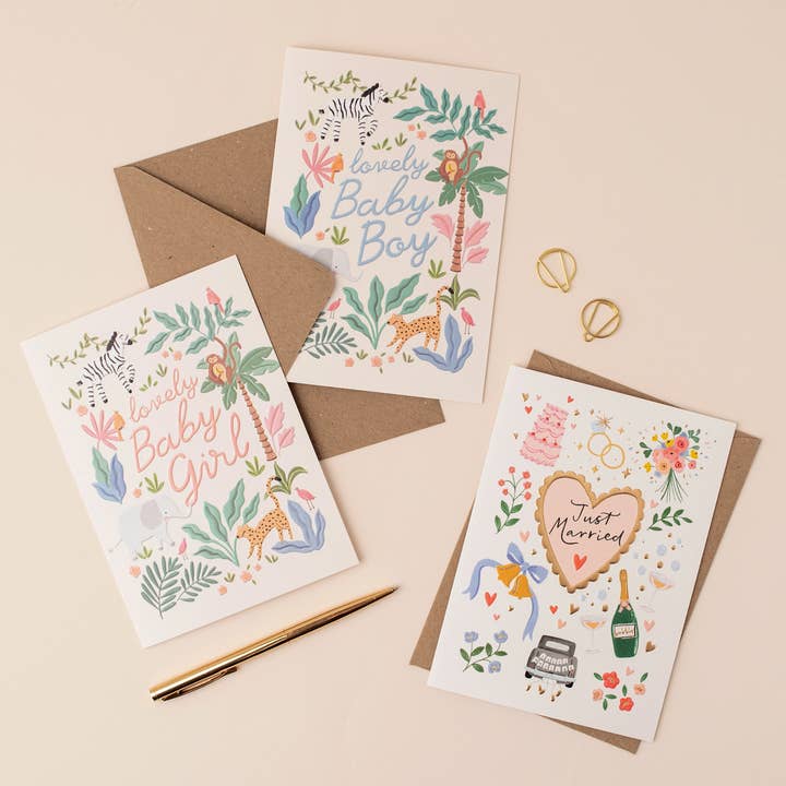 Meraki Greeting Cards - Wholesale Wedding Card - Just Married Card1