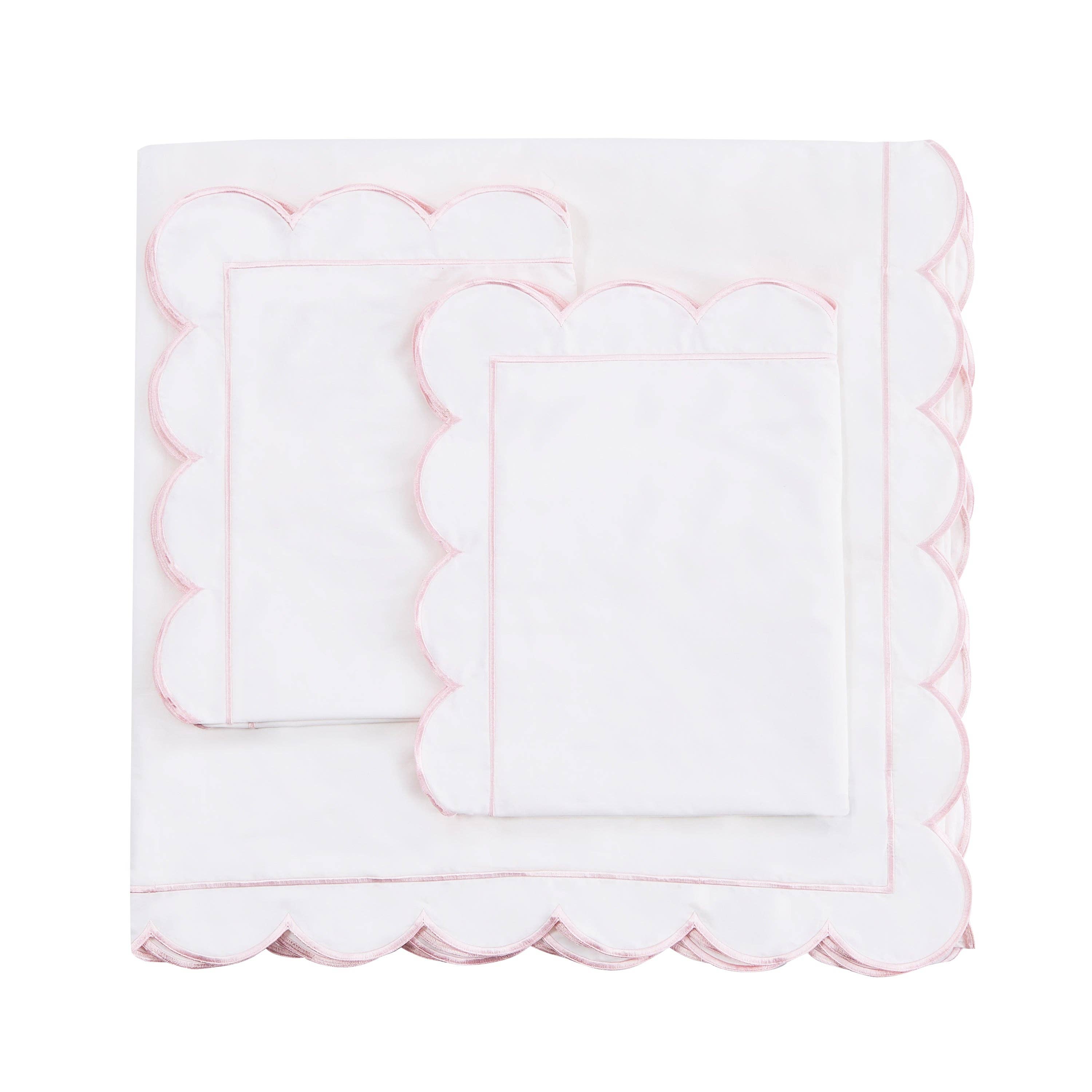 Mélange Home - Vente Housses de couette - Ensemble de housse de couette en percale de coton brodé à bord festonné19