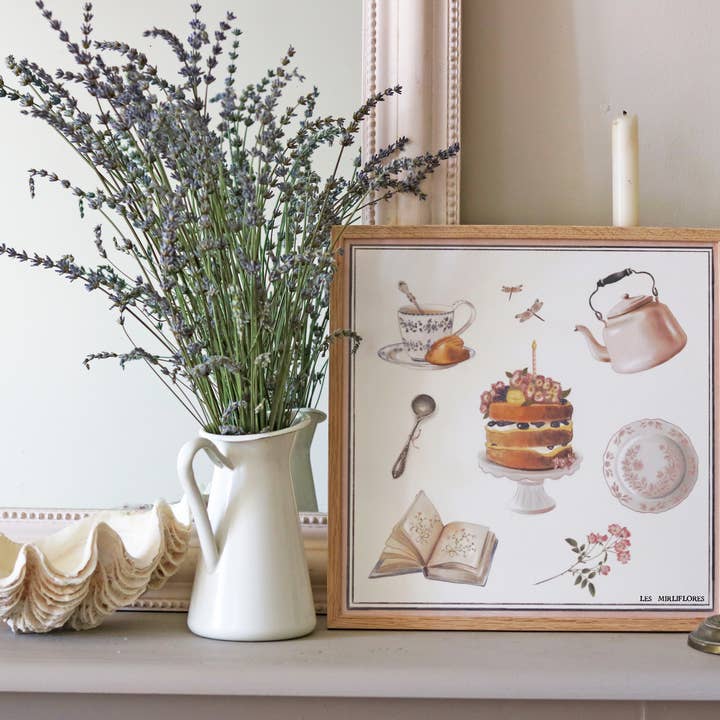 Geïllustreerde poster - Theetijd - meerdere formaten voor wholesale door Les Mirliflores - Illustration