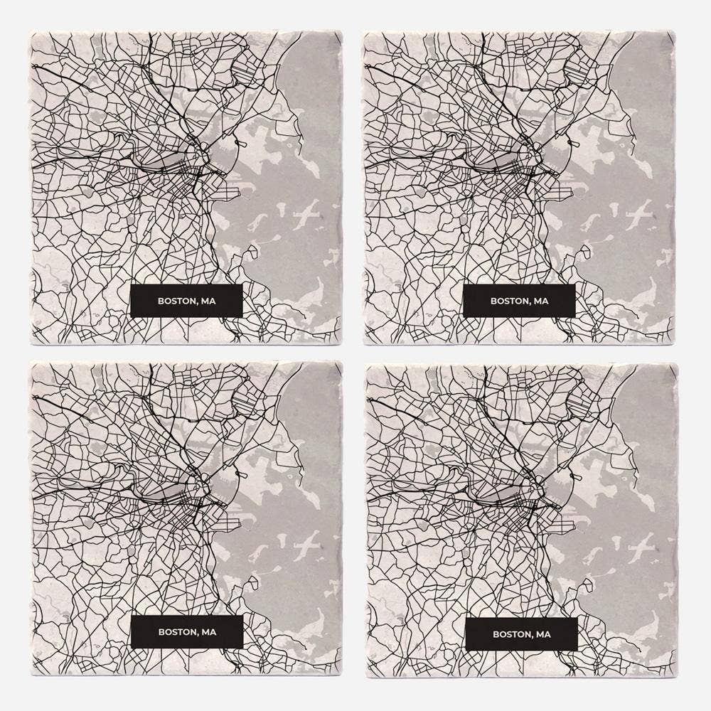 Versatile Coasters - Wholesale Coasters - Boston Modern Map Coasters2