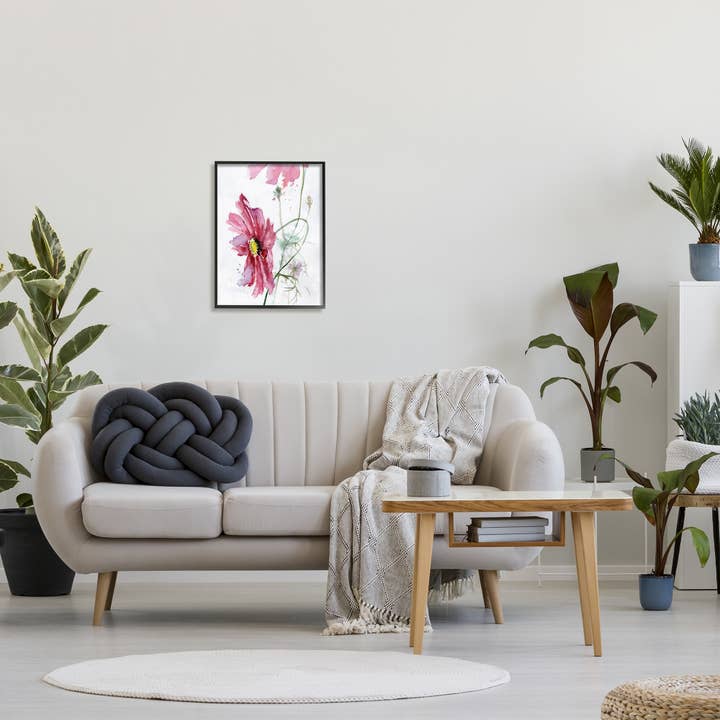 Stupell Industries - Wholesale Painting/Drawing - Pink Cosmo Flower Abstract Floral Watercolor Painting Framed