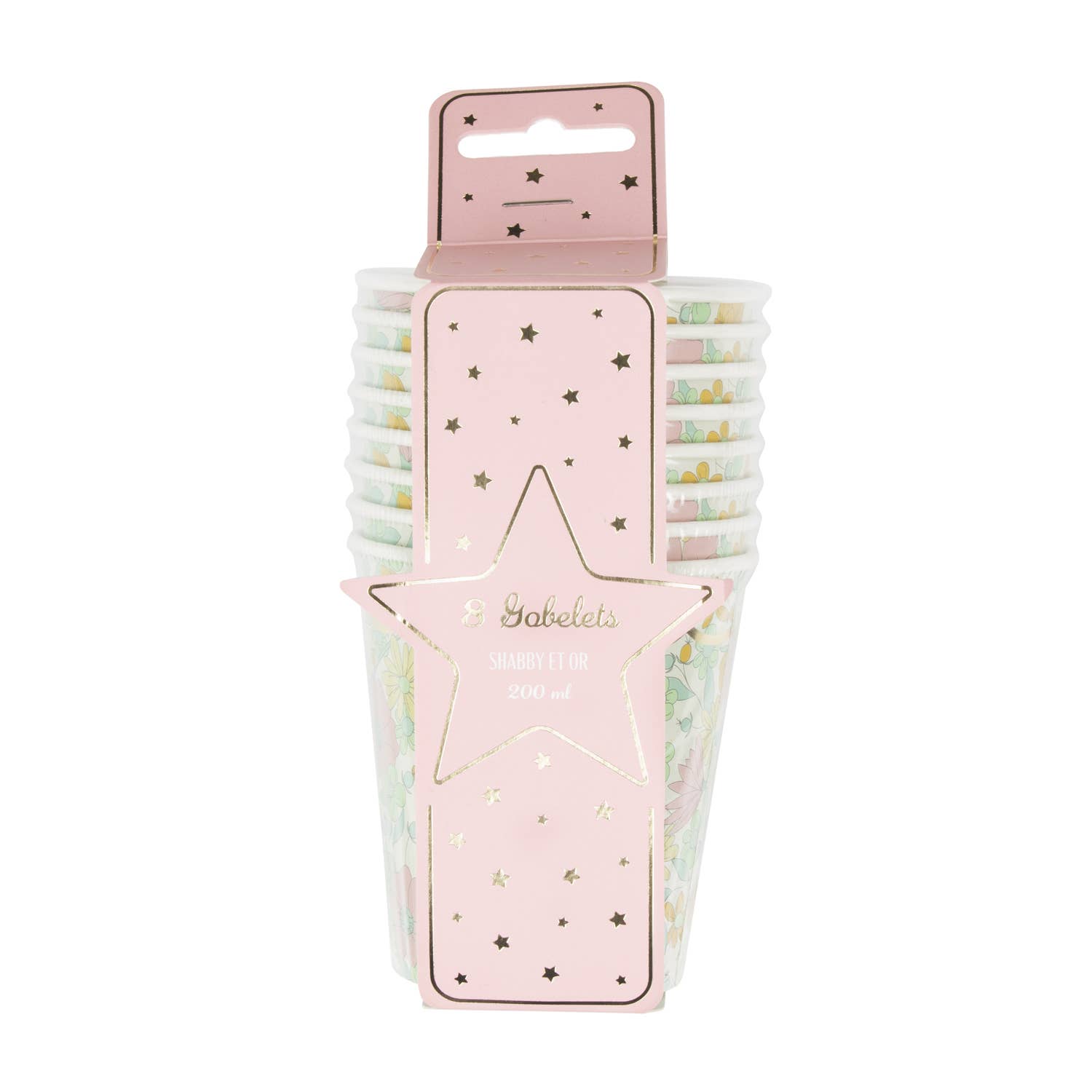 Tim&Puce Factory - Wholesale Disposable Cup - 200ML SHABBY AND GOLD SCALLOP CUPS X 81