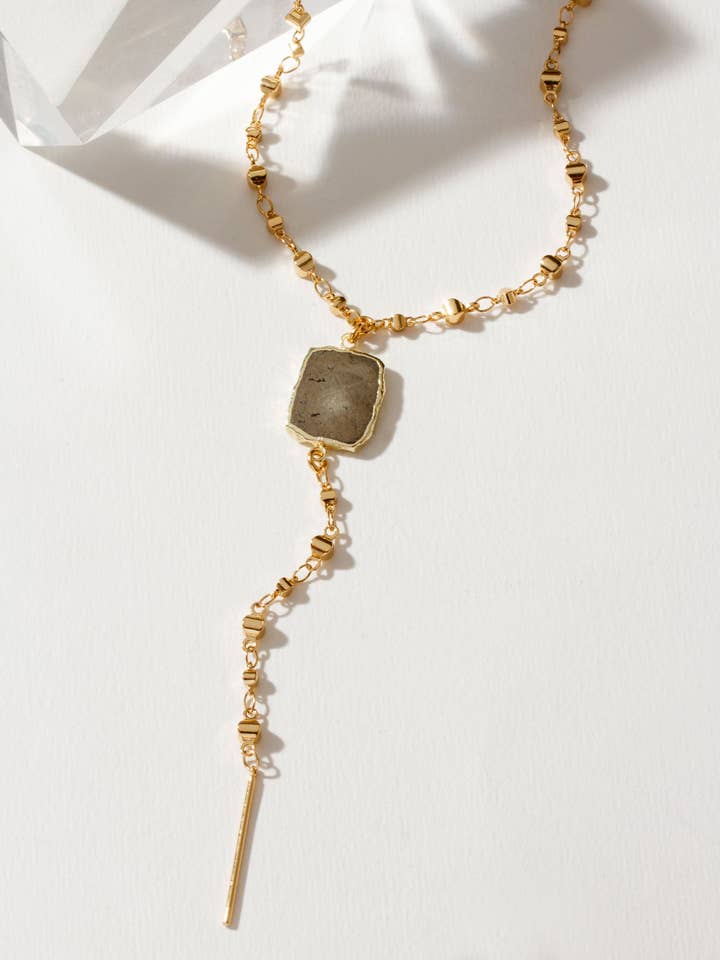 Eterno Amore Gemma Lariat Halsband - Pyrit för wholesale av Luna Norte