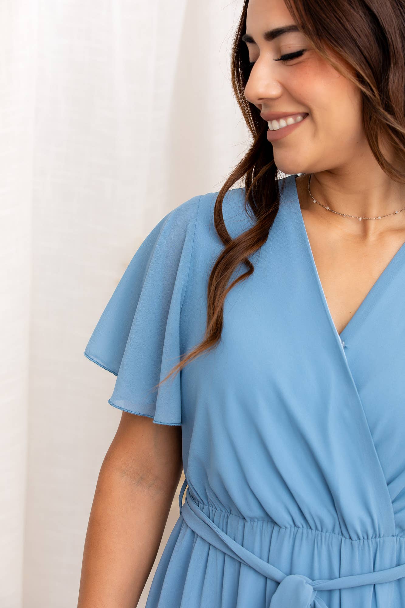 Peony Alley - Vendita all'ingrosso Vestito - Donna - Abito midi tinta unita color ambra16