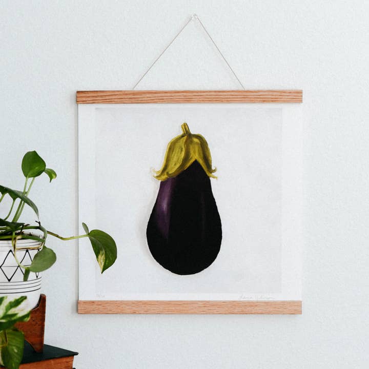 Eggplant Vegetable Art Print for wholesale by Come Alive Studio